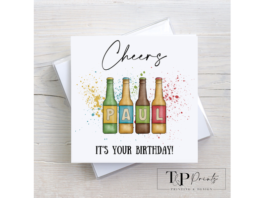 Beer Bottle Celebration Card