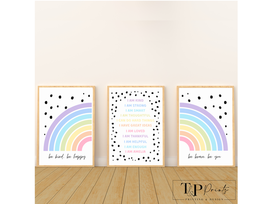 Rainbow 'I Am' Wall Prints